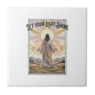 Let Your Light Shine Vintage Faith Ceramic Tile