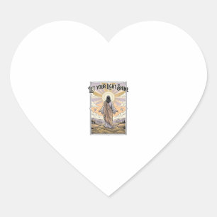 Let Your Light Shine Vintage Faith Heart Sticker