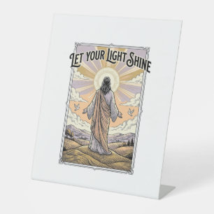 Let Your Light Shine Vintage Faith Pedestal Sign