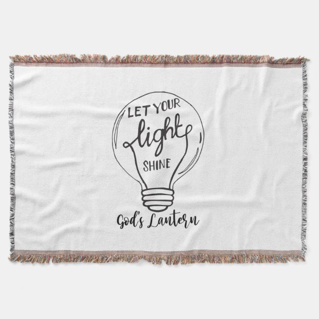 Let Your Light Shine with God's Lanterns Throw Blanket (Front)
