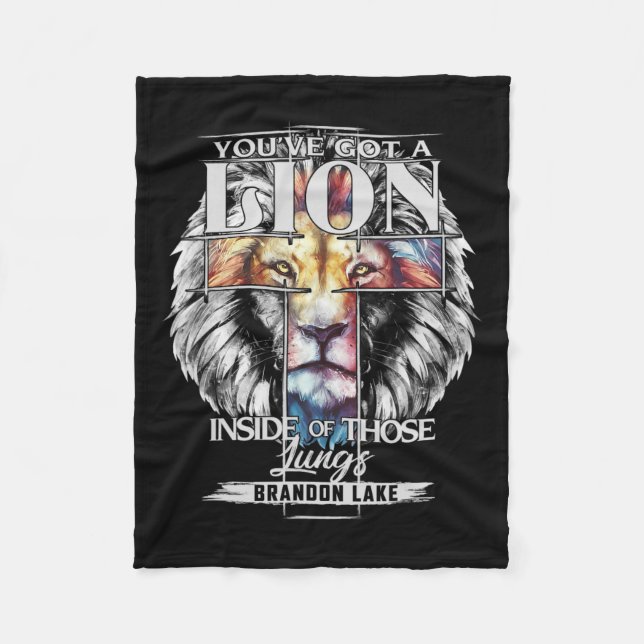 Let Your Lion Out Brandon Lake Merch Praise Jesus  Fleece Blanket (Front)