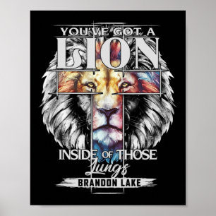 Let Your Lion Out Brandon Lake Merch Praise Jesus  Poster