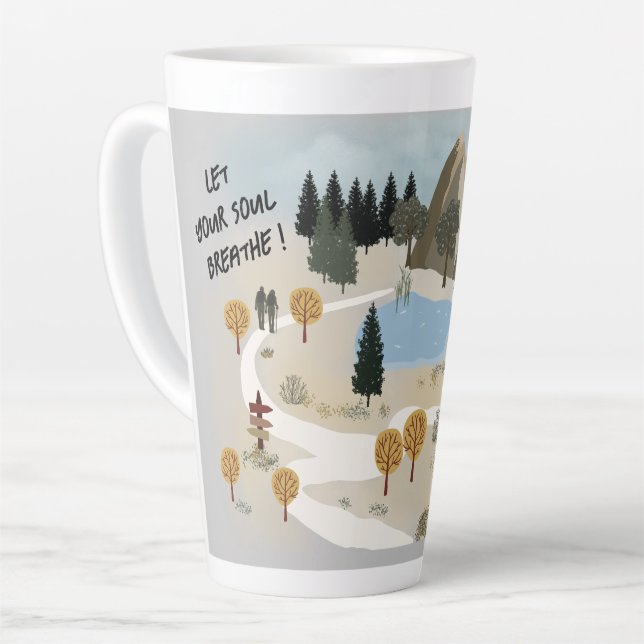 Let Your Soul Breathe Latte Mug (Left Angle)