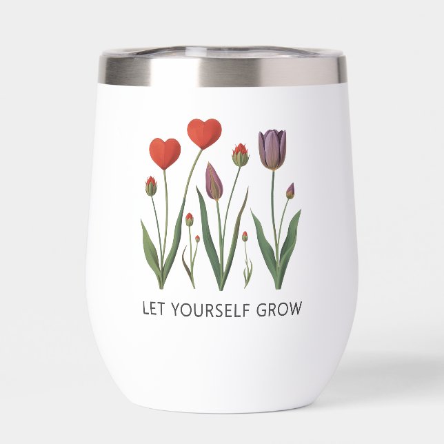 Let Yourself Grow Floral Heart Tulips Art (Back)