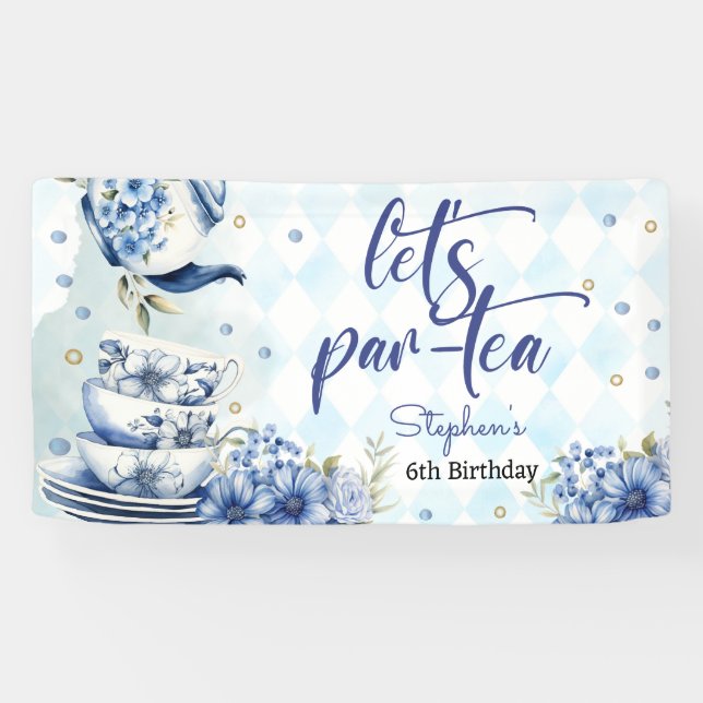 Let'a par-tea birthday for kids banner (Horizontal)