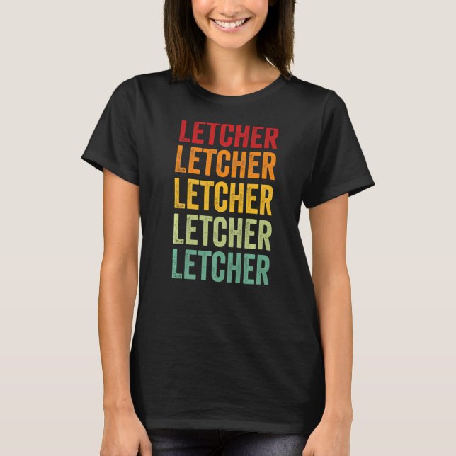 Letcher County Kentucky Rainbow Text T-Shirt (Front)