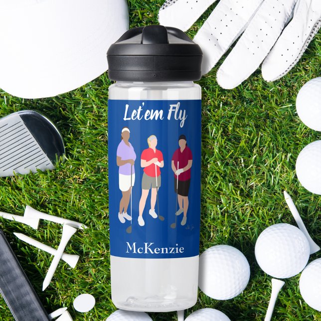 Let'em Fly Blue Women's Water Bottle (Creator Uploaded)