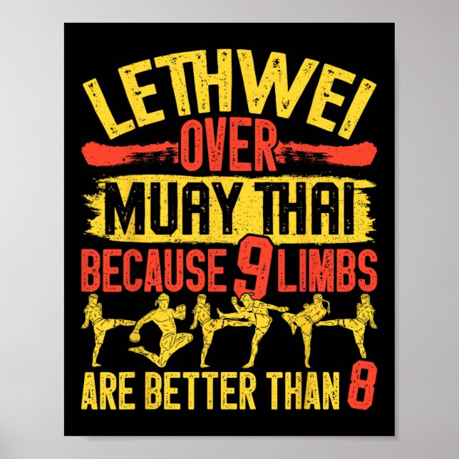 Lethwei Instructor Art Of 9 Limbs Burmese Boxing M Poster (Front)
