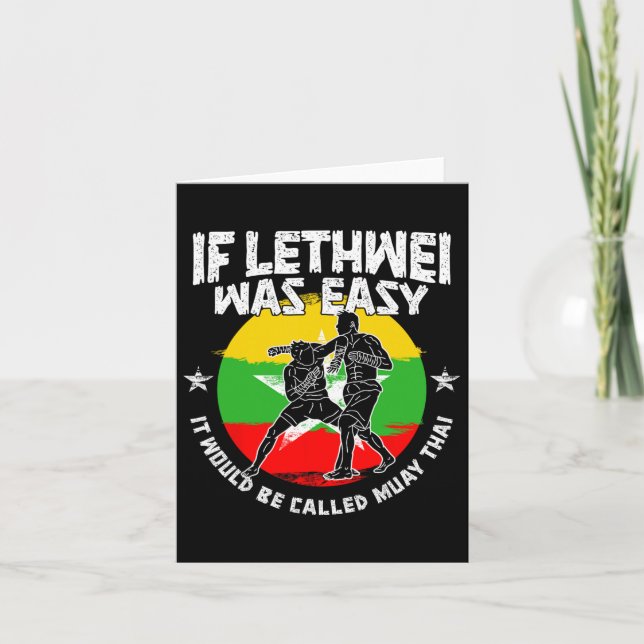 Lethwei Instructor Burmese Boxing Myanmar Boxer Le Card (Front)