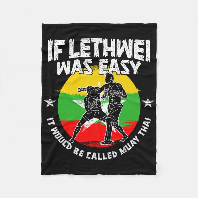 Lethwei Instructor Burmese Boxing Myanmar Boxer Le Fleece Blanket (Front)