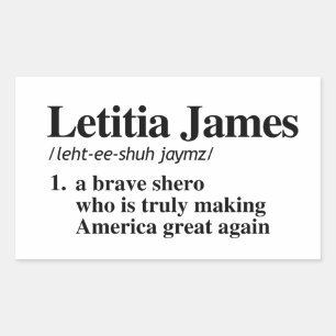 Letitia James Definition - A brave shero Rectangular Sticker