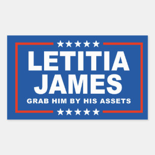 Letitia James - Grab him by his assets Rectangular Sticker
