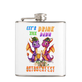 Let's Accessories Drink Till Dawn Oktoberfest Hip Flask