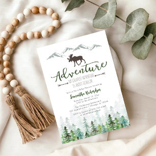 Let's Adventure Begin Forest Baby Shower Invitation