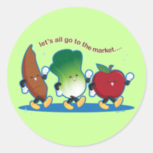 Let's All Go to the Market Classic Round Sticker