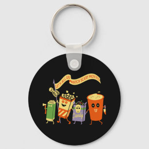 Let's All Go Watch Scary Movies Funny Popcoin Hall Key Ring