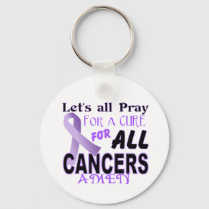 Let's All Pray For a Cure Cancer Awareness Apparel Key Ring