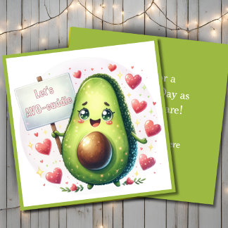 Let's Avo-Cuddle Cute Valentine's Day Custom Holiday Card