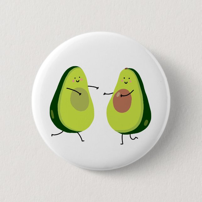 LET'S AVOCUDDLE, AVOCADO DESIGN 6 CM ROUND BADGE (Front)