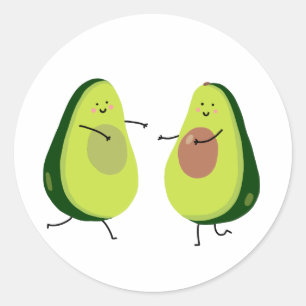 LET'S AVOCUDDLE, AVOCADO DESIGN CLASSIC ROUND STICKER
