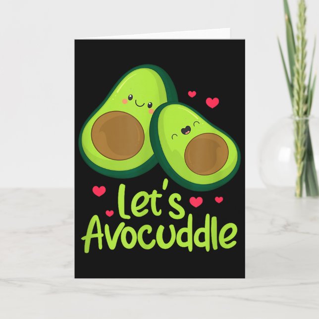 Lets Avocuddle Cute Avocado Couple Valentines Day  Card (Front)