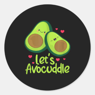 Lets Avocuddle Cute Avocado Couple Valentines Day  Classic Round Sticker