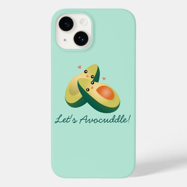 Let's Avocuddle Funny Cute Avocados Pun Humour Case-Mate iPhone Case (Back)