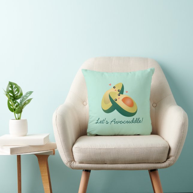 Let's Avocuddle Funny Cute Avocados Pun Humour Cushion (Chair)