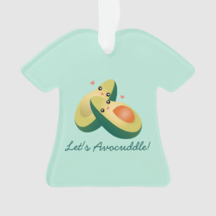 Let's Avocuddle Funny Cute Avocados Pun Humour Ornament