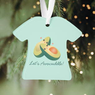 Let's Avocuddle Funny Cute Avocados Pun Humour Ornament