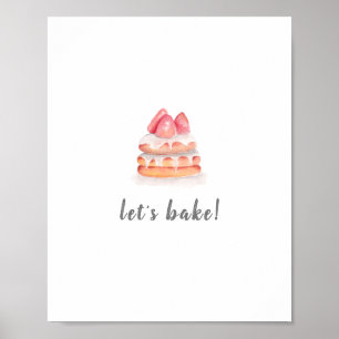LET'S BAKE - strawberry poster