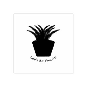 Let's Be Fronds Cute Kawaii Fern Rubber Stamp
