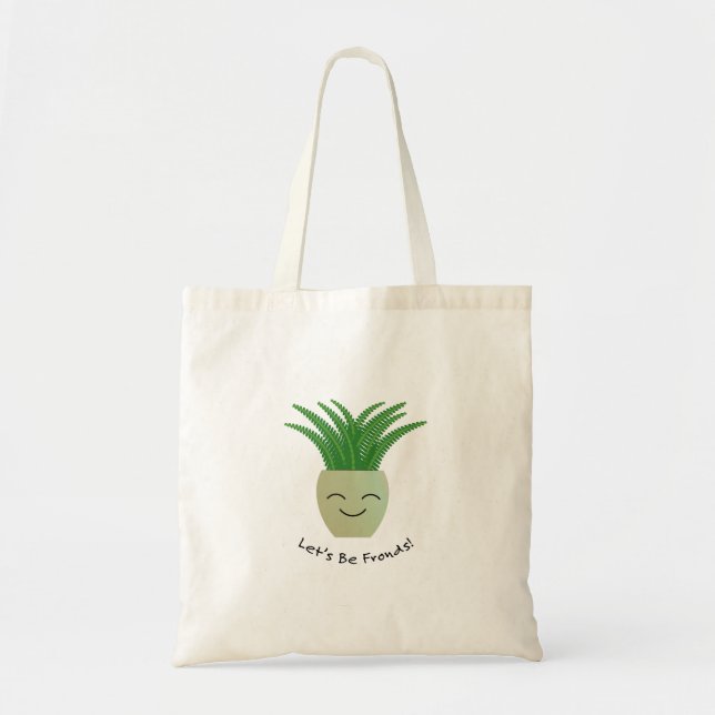 Let's Be Fronds Fern Tote Bag (Front)