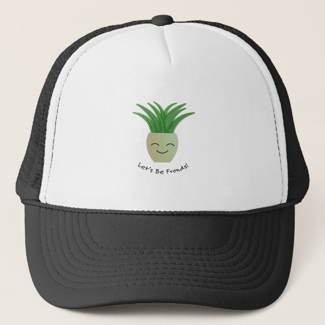 Let's Be Fronds Fern Trucker Hat (Front)