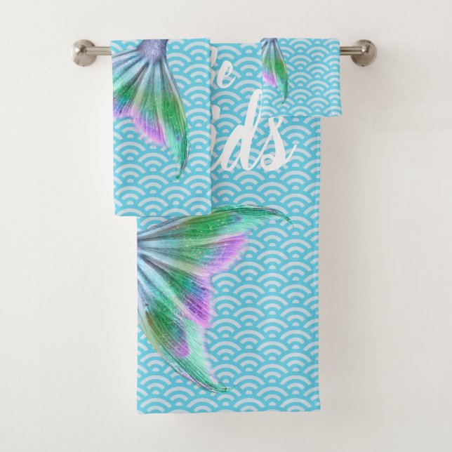 Let's Be Mermaids Bath Towel Set (Insitu)
