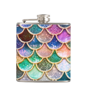 Let's be mermaids- Mermaid Glitter- Mermaid Scales Hip Flask