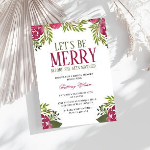 Let's Be Merry Christmas Bridal Shower Invitation