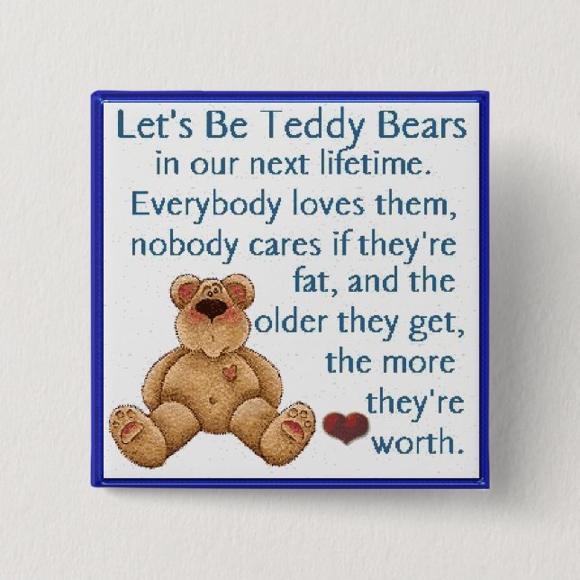 Let's Be Teddy Bears 15 Cm Square Badge (Front)