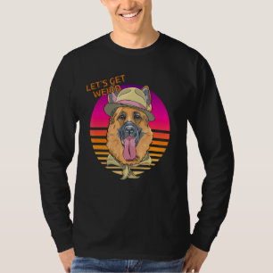 Let's Be Weird German Shepherd With Fedora Hat Sc T-Shirt