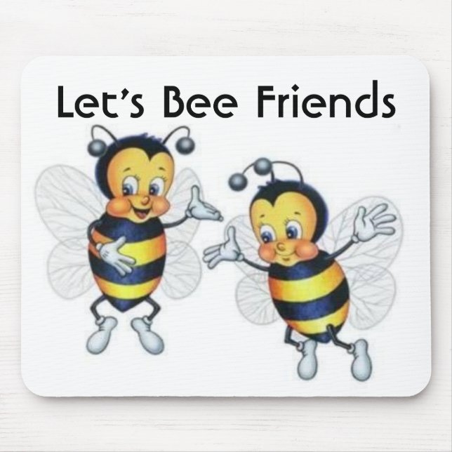 Let's Bee Friends Mouse Pad (Front)