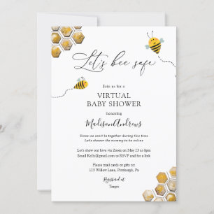 Let's Bee Safe Virtual Baby Shower Invitation