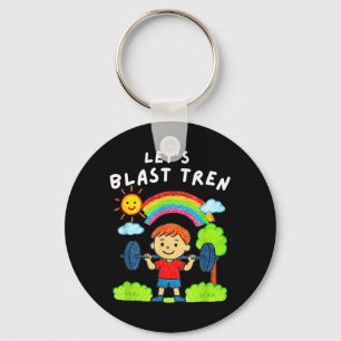 Lets Blast Tren Funny Gym Workout Key Ring