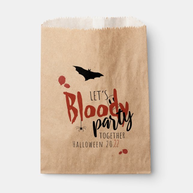 Let's bloody party together - personalise the year favour bag (Front)