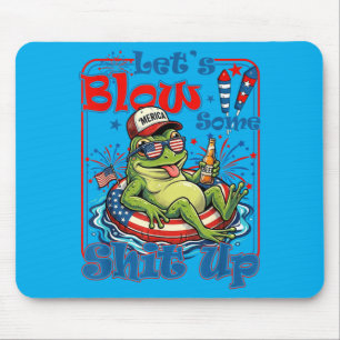 Lets Blow Some Up Funny Frog Patriotic 4th of July Mouse Pad