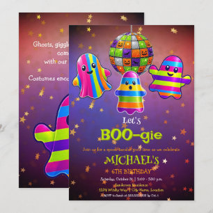 Let's BOO-gie Kids Halloween Birthday Party Invitation