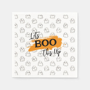 Let's BOO That Up Cute Flying Ghost Pattern Napkin
