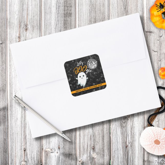Let's BOOgie Disco Halloween Square Sticker (Creator Uploaded)