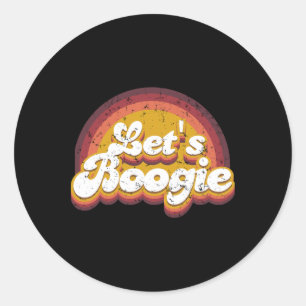 Let's Boogie Kidcore Aesthetic Retro Rainbow Danci Classic Round Sticker