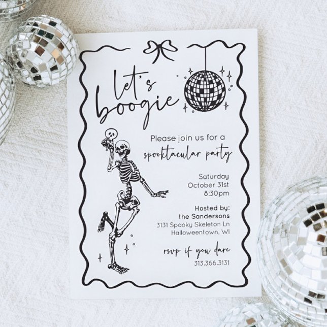 Let's Boogie Skeleton Halloween Invitation (Let's Boogie Skeleton Halloween Invitation)
