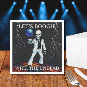 Let's Boogie With The Undead Disco Halloween Party Napkin